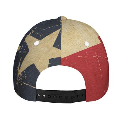 Vintage Texas Flag Print Baseball Cap