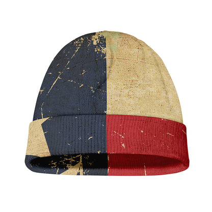 Vintage Texas Flag Print Beanie