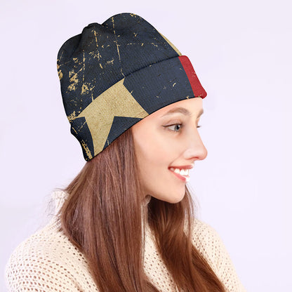 Vintage Texas Flag Print Beanie