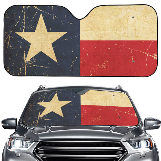 Vintage Texas Flag Print Car Windshield Sun Shade