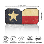 Vintage Texas Flag Print Car Windshield Sun Shade