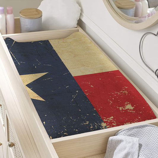 Vintage Texas Flag Print Changing Pad Cover