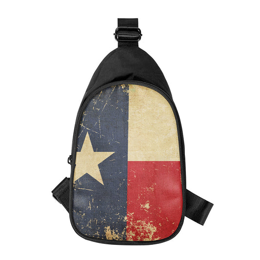 Vintage Texas Flag Print Chest Bag