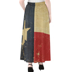 Vintage Texas Flag Print Chiffon Maxi Skirt
