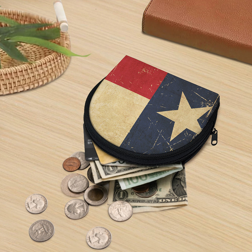 Vintage Texas Flag Print Coin Purse