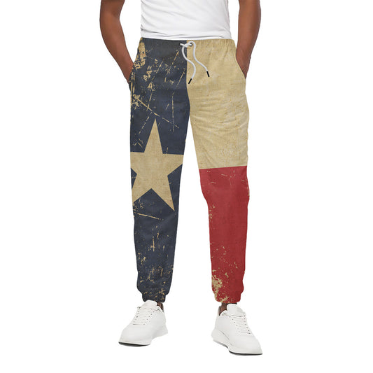 Vintage Texas Flag Print Cotton Pants