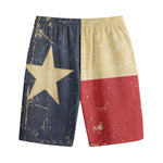 Vintage Texas Flag Print Cotton Shorts