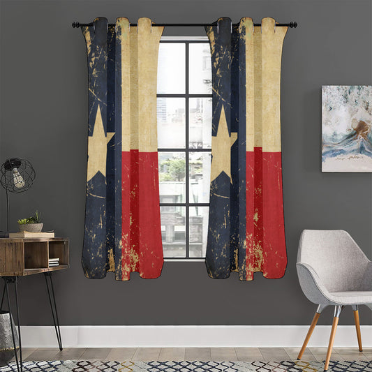 Vintage Texas Flag Print Curtain