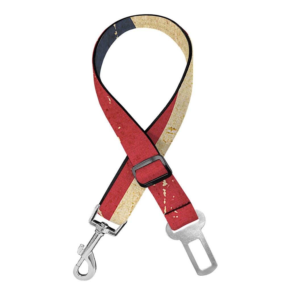 Vintage Texas Flag Print Dog Seat Belt