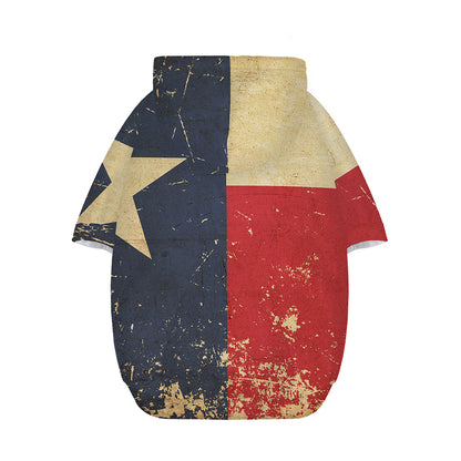 Vintage Texas Flag Print Dog Zip Up Hoodie