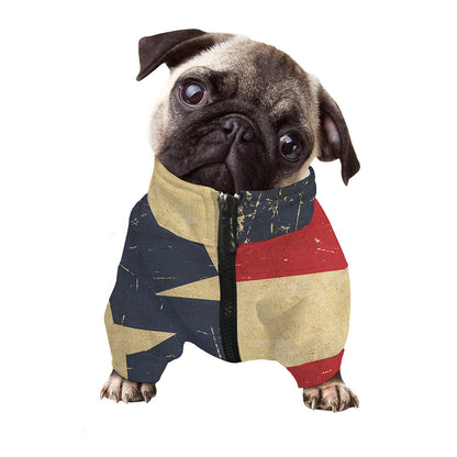 Vintage Texas Flag Print Dog Zip Up Jacket
