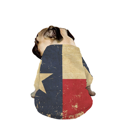 Vintage Texas Flag Print Dog Zip Up Jacket