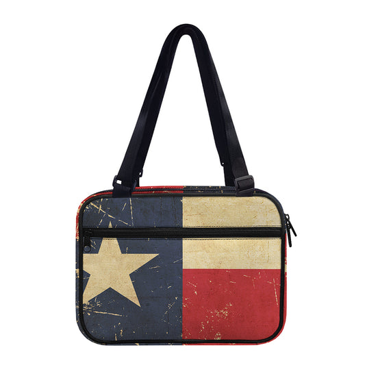 Vintage Texas Flag Print Double Strap Bible Bag