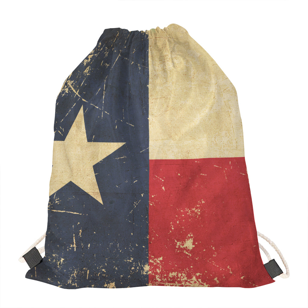 Vintage Texas Flag Print Drawstring Bag