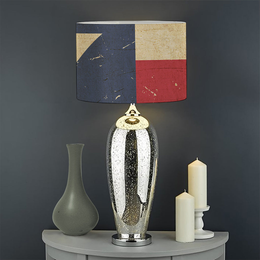 Vintage Texas Flag Print Drum Lamp Shade