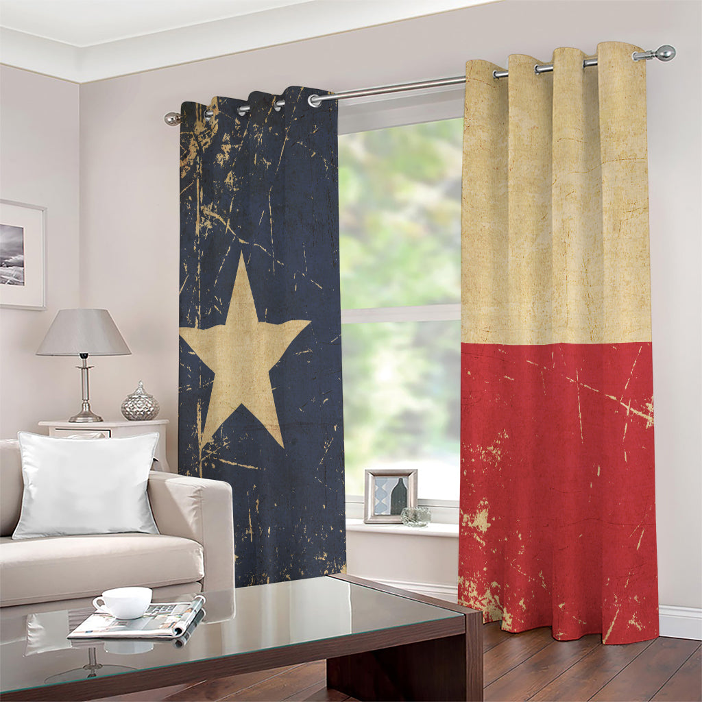 Vintage Texas Flag Print Extra Wide Grommet Curtains