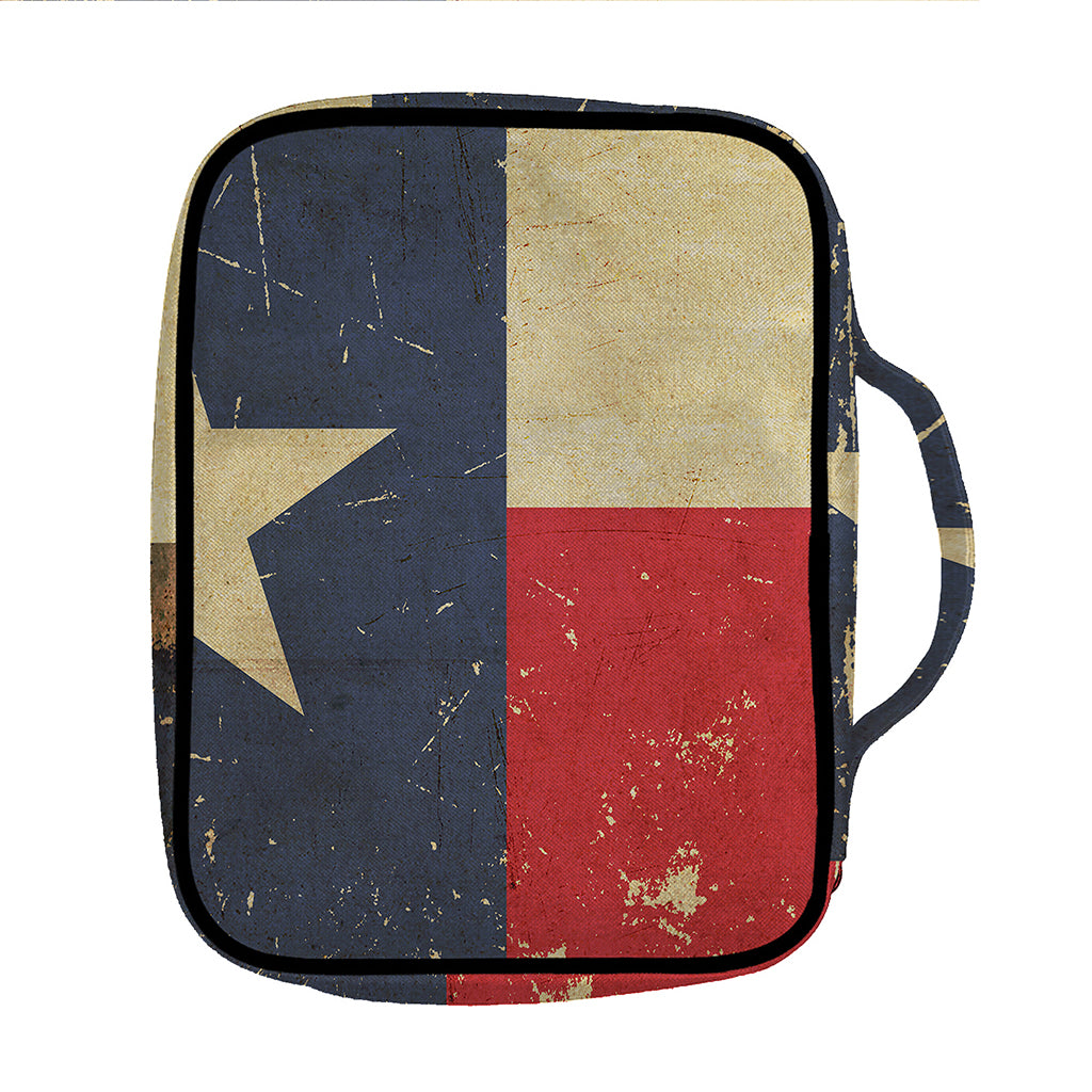Vintage Texas Flag Print Front Pocket Bible Bag