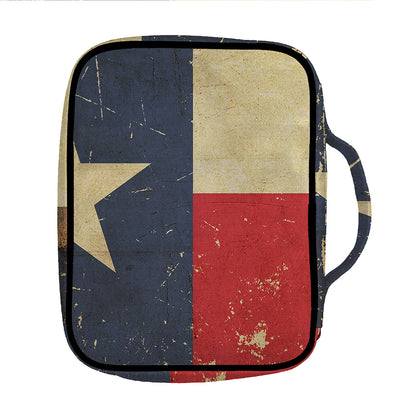 Vintage Texas Flag Print Front Pocket Bible Bag