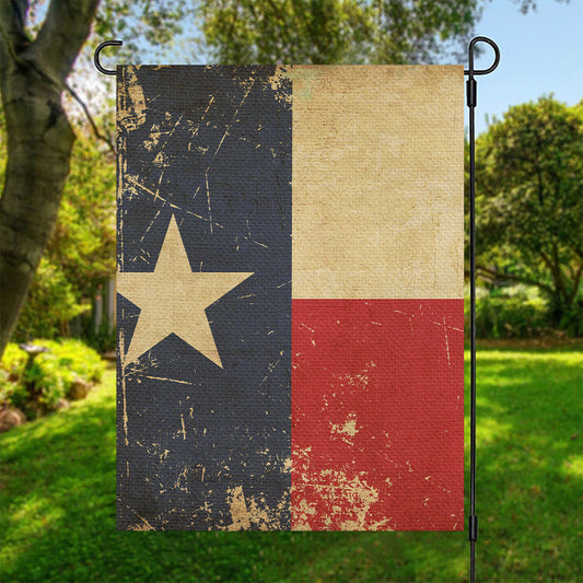 Vintage Texas Flag Print Garden Flag
