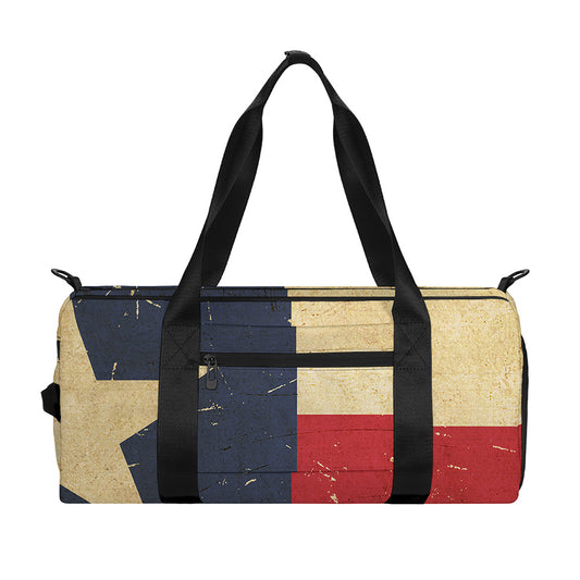 Vintage Texas Flag Print Gym Bag