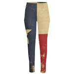Vintage Texas Flag Print High-Waisted Pocket Leggings