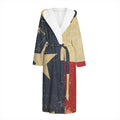 Vintage Texas Flag Print Hooded Bathrobe