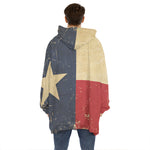 Vintage Texas Flag Print Hoodie Blanket