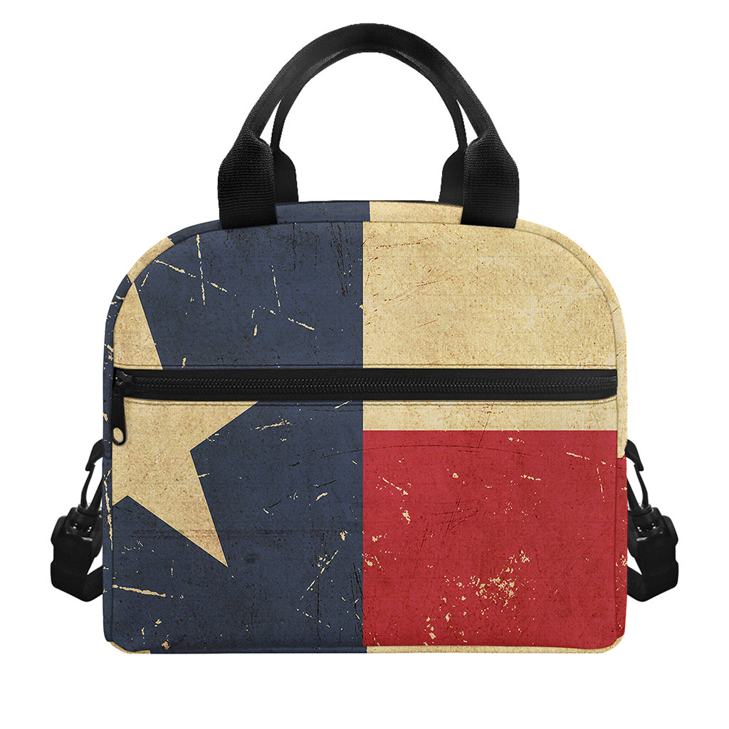 Vintage Texas Flag Print Insulated Lunch Bag