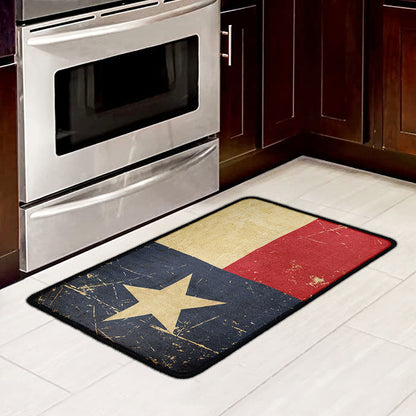 Vintage Texas Flag Print Kitchen Mat