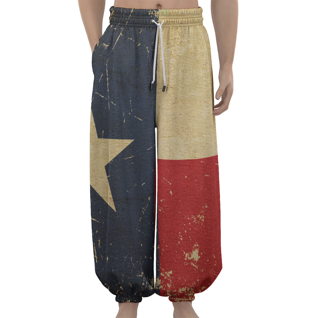 Vintage Texas Flag Print Lantern Pants