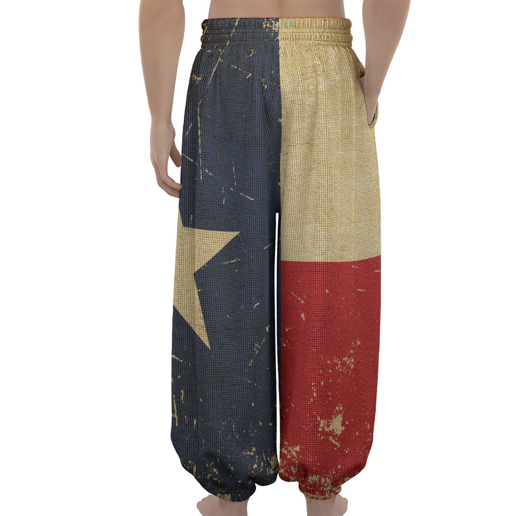 Vintage Texas Flag Print Lantern Pants