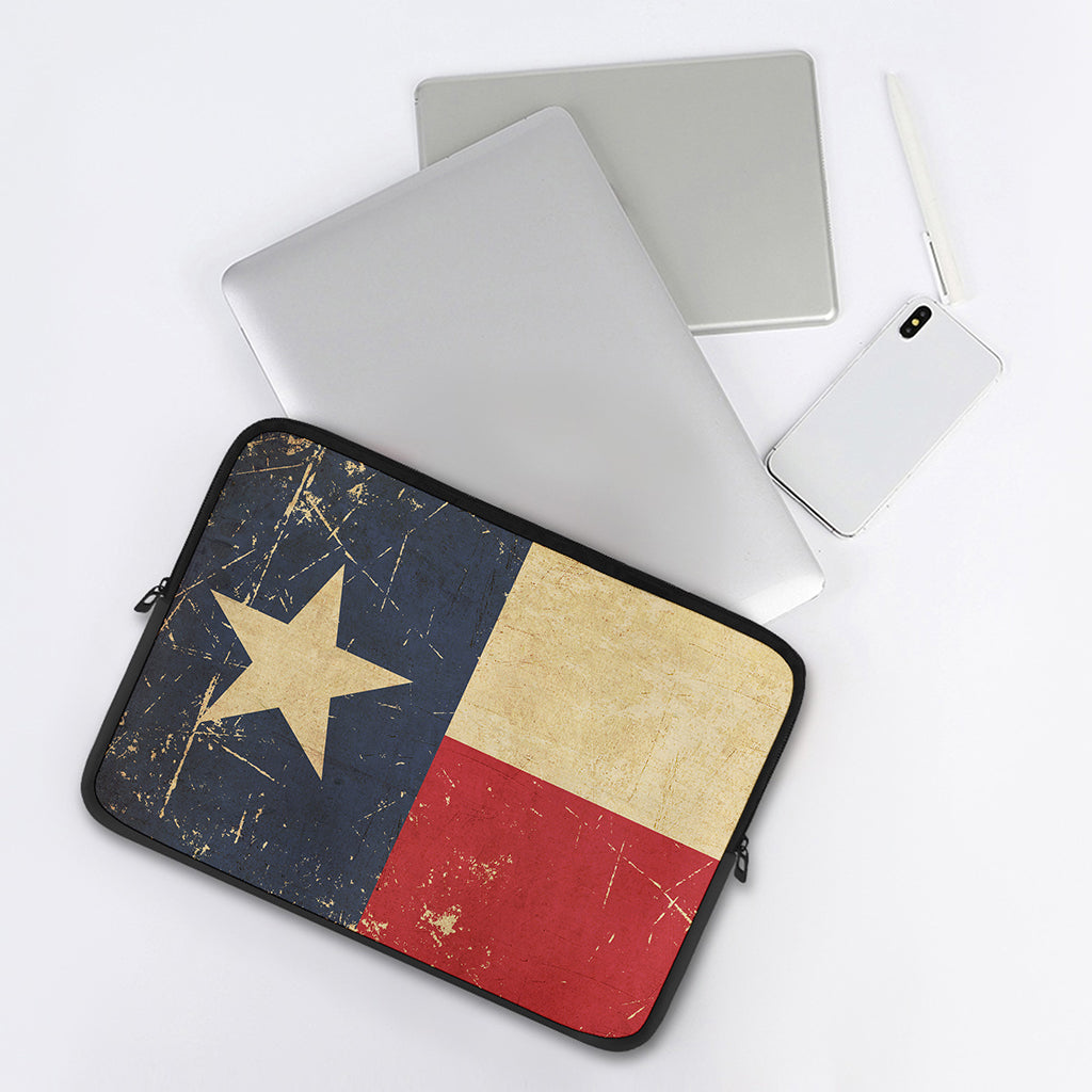 Vintage Texas Flag Print Laptop Sleeve