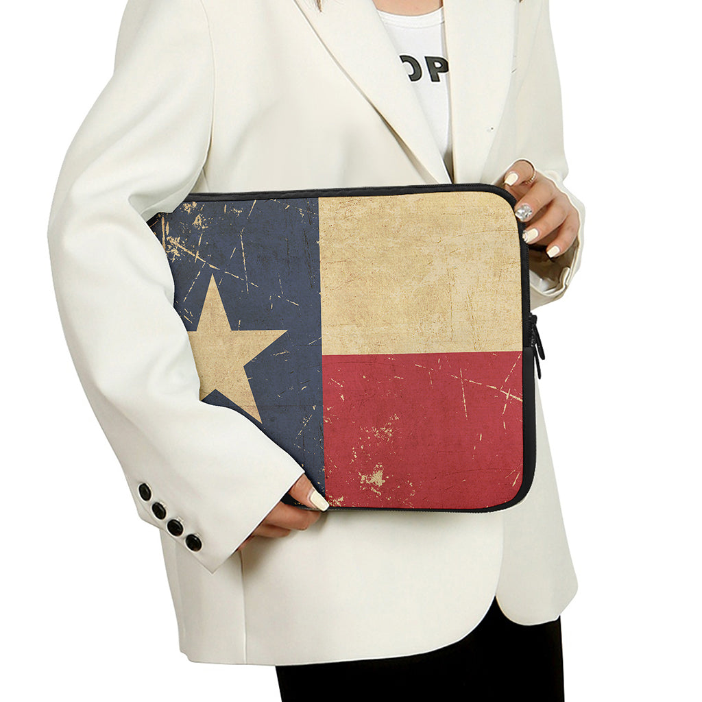 Vintage Texas Flag Print Laptop Sleeve