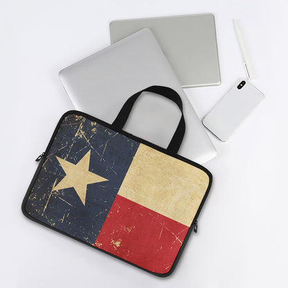Vintage Texas Flag Print Laptop Sleeve With Handle