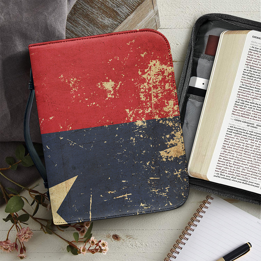 Vintage Texas Flag Print Leather Bible Cover