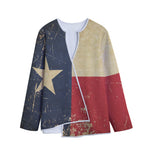 Vintage Texas Flag Print Long Sleeve Short Coat