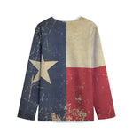 Vintage Texas Flag Print Long Sleeve Short Coat