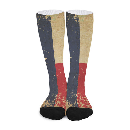 Vintage Texas Flag Print Long Socks