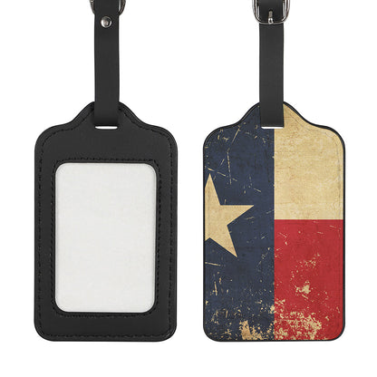 Vintage Texas Flag Print Luggage Tag