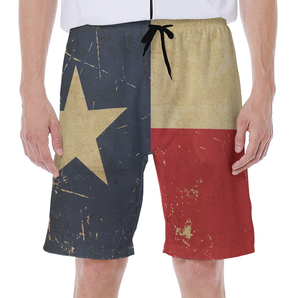 Vintage Texas Flag Print Men's Beach Shorts
