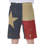 Vintage Texas Flag Print Men's Beach Shorts