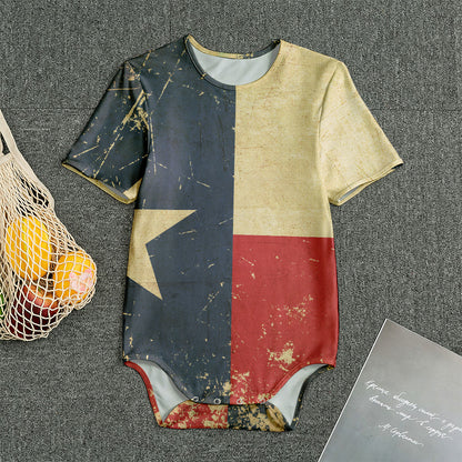 Vintage Texas Flag Print Men's Bodysuit