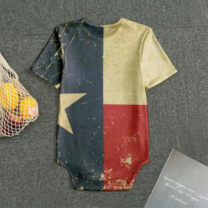 Vintage Texas Flag Print Men's Bodysuit