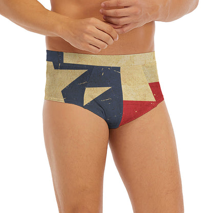 Vintage Texas Flag Print Men's Briefs