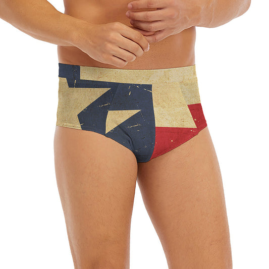 Vintage Texas Flag Print Men's Briefs
