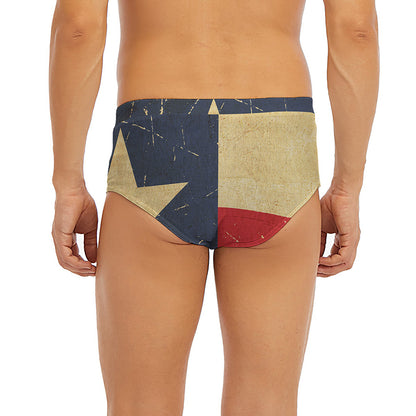 Vintage Texas Flag Print Men's Briefs