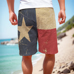 Vintage Texas Flag Print Men's Cargo Shorts