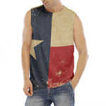 Vintage Texas Flag Print Men's Fitness Tank Top
