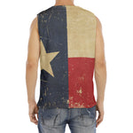 Vintage Texas Flag Print Men's Fitness Tank Top