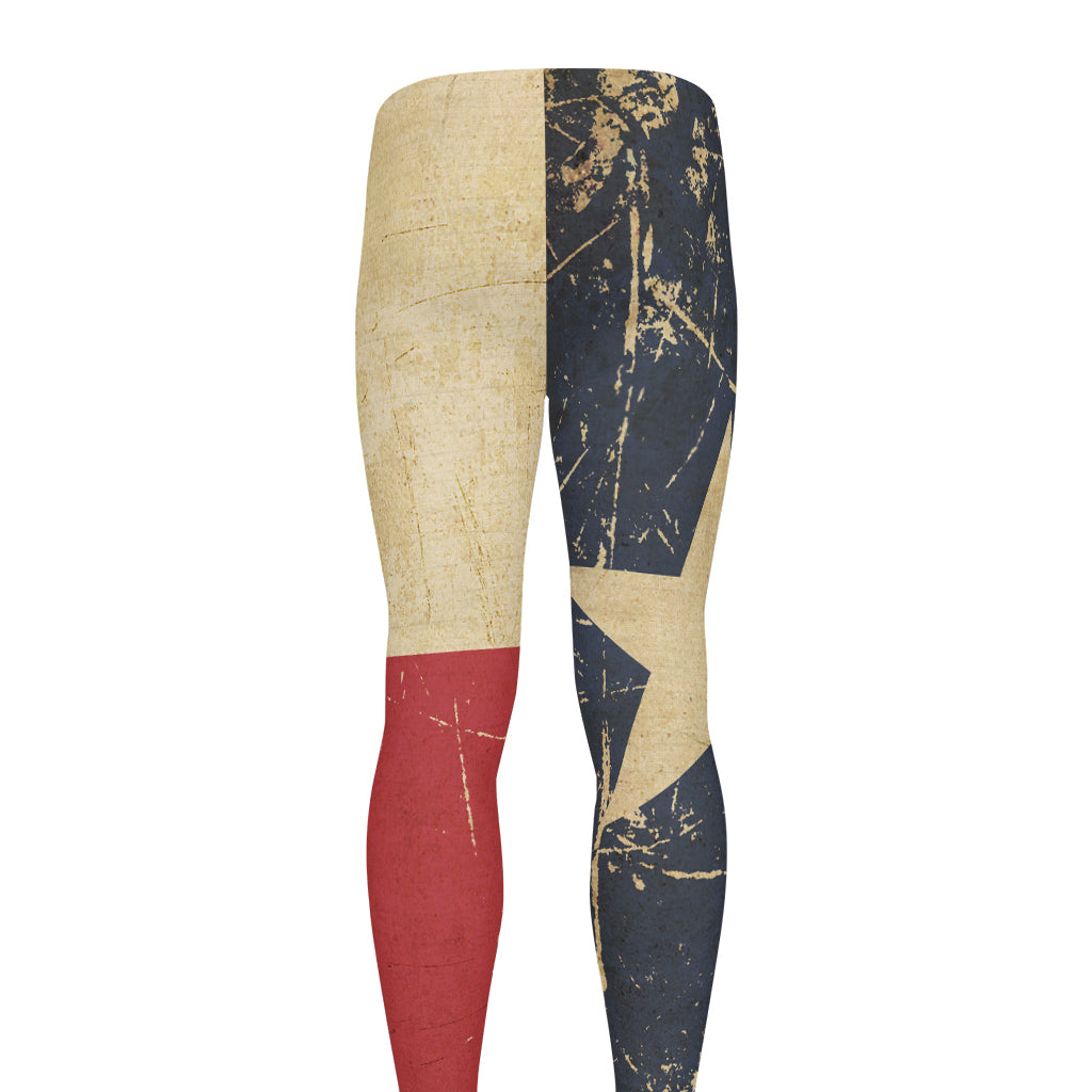 Vintage Texas Flag Print Men's leggings